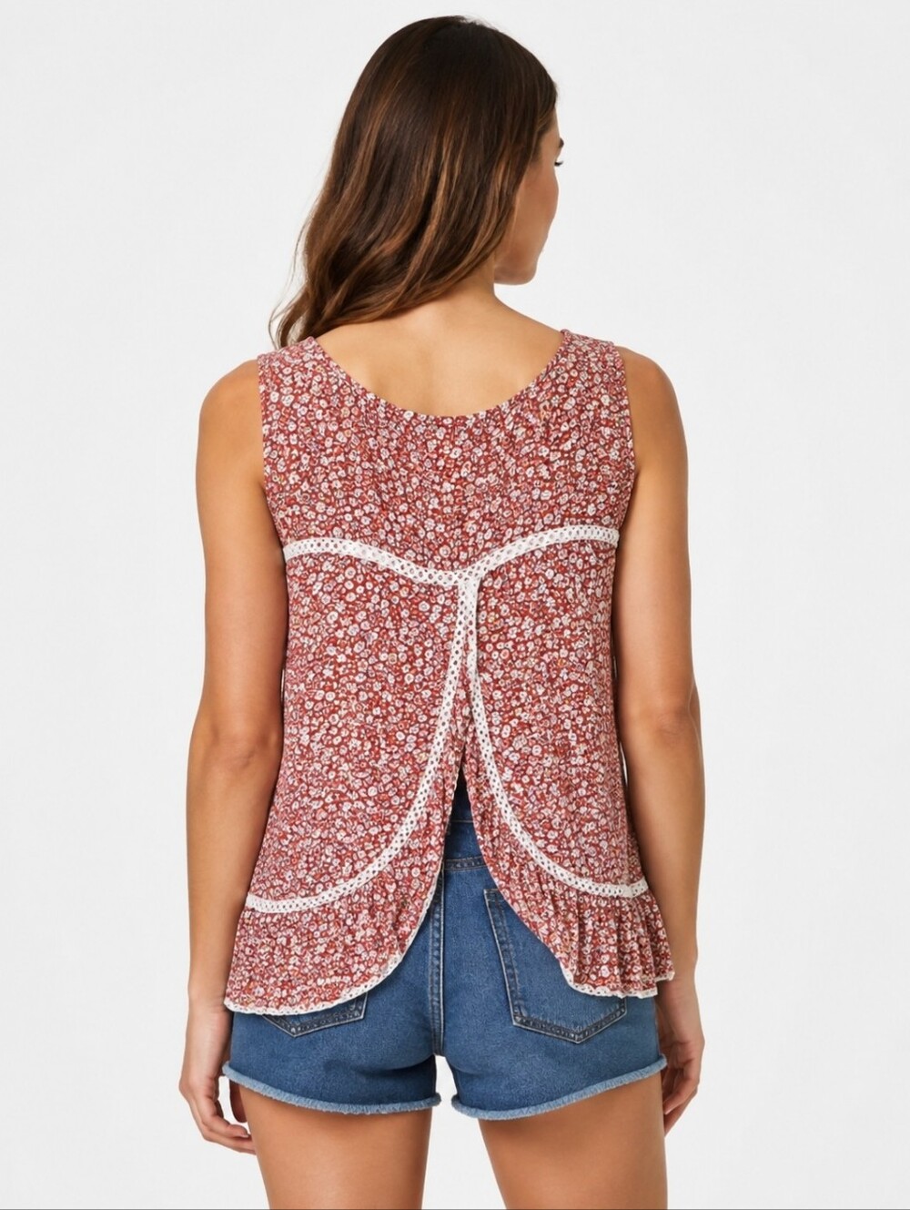 Anthropologie Maeve Ditsy Floral Sleeveless Top Size S Cottagecore